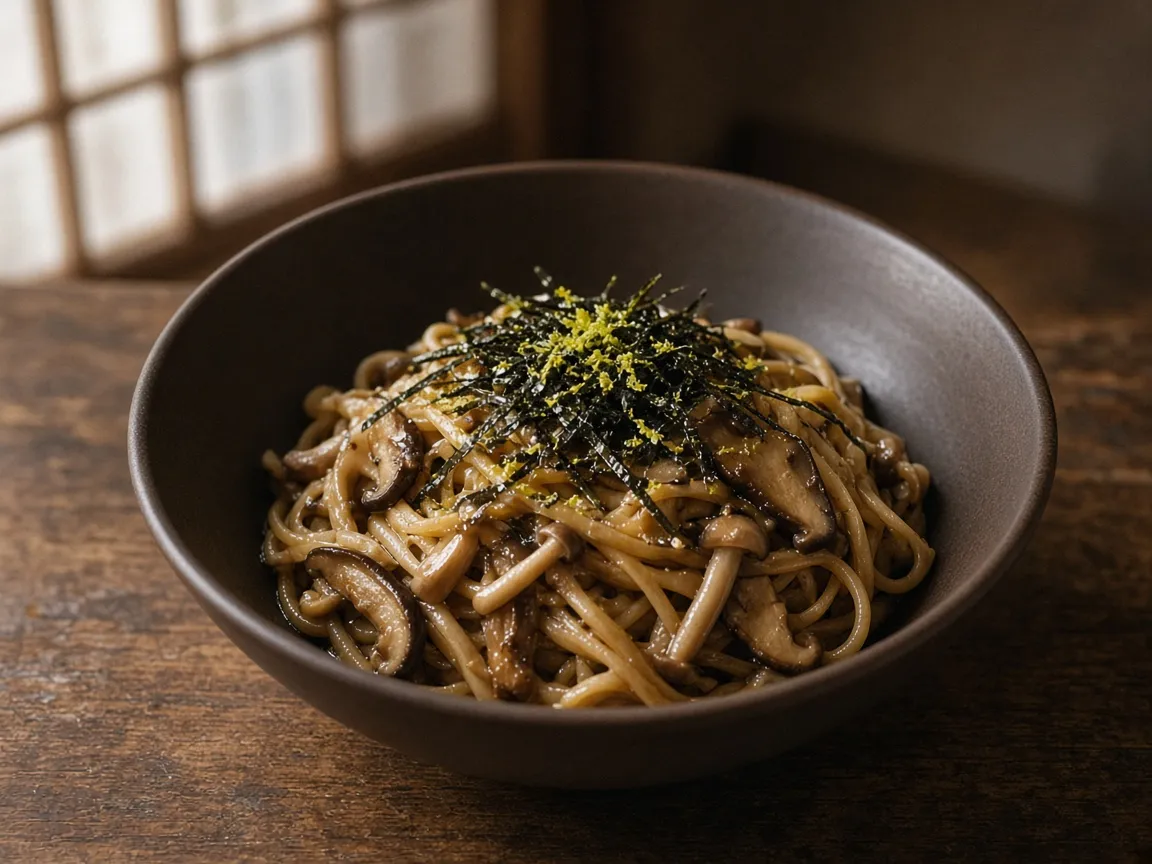 和と伊を重ねたパスタ
